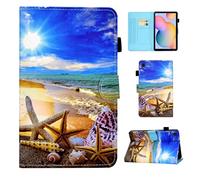 CXTcase Samsung Galaxy Tab S6 Lite 10.4 Inch 2022/2020 Cover, Blue Sky, Protective Case with Stand Function, Card Slot & Full Protection