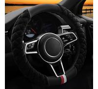 Cxtiy Universal Car Steering Wheel Cover Fluffy Winter Plush Steering Wheel Cover (A-black)