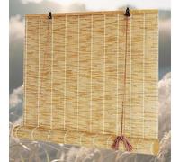 CXUEHNL Natural Reed Curtains 40 90 100 120 145 165 180cm Wide Outdoor Roller Blinds With Lifter Shade Anti-UV Retro Bamboo Roller Blinds For Pergola Garden Kitchen Sunshade Privacy Screen