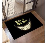 CXULIN Gothic Smiling Mouth Door Mats Indoor,We're All Mad Here Front Door Mat Non-Slip Low Profile Welcome Mat for Outdoor Entrance Indoor Rug Mat Home Patio, Porch, Hallways Floor 30 x 17 Inch