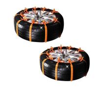 CXWK 10Pcs Universal Snow Chains - Anti Slip Tire Chains for Car, Truck, SUV - Adjustable Anti-Skid Chains