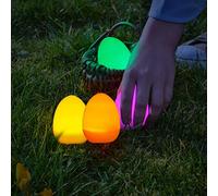 CXWLD 12pcs LED Egg Night Light, White, Multicolor (Yellow, Warm White, Pink, Green), Plastic, Battery Operated, Always Bright, DIY Decor for Home Garden Party, Bedroom, Bathroom, Outdoor