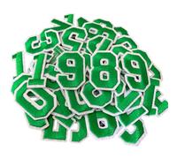 CXWLJL 30pcs Embroidery Applique Patches, 0-9 Iron on Number Patches for Clothes, Shoes, Hats, Socks DIY Accessories - Green