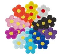 CXWLJL 30PCS Flower Iron on Patches 5 Petals Flower Applique Patch, Floral Clothing Repair Applique Aesthetics Embroidery Applique Patches