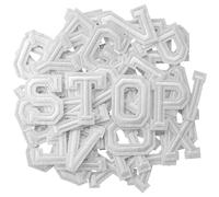CXWLJL 52Pcs Iron on Letter Patches, Letters A-Z Embroidered Applique Patches for Clothes, Skirts, Hats, Socks, Jeans DIY Accessories - White
