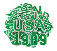 CXWLJL 72Pcs 1.5 Inch Iron on Letter Patches, Numbers 0-9, Letters A-Z Embroidered Applique Patches for Clothes, Skirts, Hats, Socks and Other Apparel DIY Accessories - Green