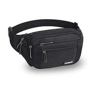 CXWMZY Fanny Packs for Women & Men Waist Pack Hip Bum Bag with Multi-Pockets Large Capacity Waterproof Casual Bum Bag for Disney Traveling Casual Cycling Running Hiking, Black, L