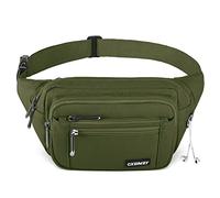 CXWMZY Fanny Packs For Women & Men Waist Pack Hip Bum Bag with Multi-Pockets Large Capacity Waterproof Casual Bum Bag for Disney Traveling Casual Cycling Running Hiking, Green, One Size, Modern