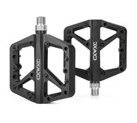 CXWXC Bicycle Pedals, Non-Slip Bicycle Pedals Made of Nylon Fibre, MTB Pedals with 3 Sealed 9/16 Inches, Flat Pedals with Sealed Bearing for Road Bike, Mountain Bike, Black