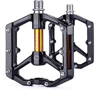 CXWXC Bicycle Pedals with Reflectors - MTB Aluminium Alloy Pedals Set, 9/16 Cube Pedals for Mountain Bike, Road Bike (Gold)