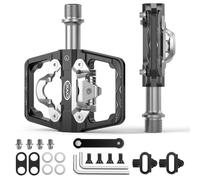 CXWXC Mountain Bike Pedals Compatible with Shimano SPD Cleats - Dual Sided Plat & Clip Pedal, 9/16” Bicycle Platform and Clipless Pedals for Road, MTB, and Hybrid Bikes