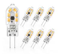 Cxyemt 2W G4 LED Bulbs Warm White 3000K, Replacement 20W Halogen Bulb, Non Flicker AC/DC 12V Energy Saving G4 LED Capsule Light Bulbs, Non-Dimmable, 6 Pack