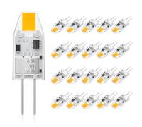 Cxyemt G4 LED Bulb AC/DC 12V, 1W Equivalent 10W Halogen Bulbs, Warm White 2700K, G4 Bi-Pin Base Capsule Bulb Energy Saving, No Flickering, Non-Dimmable, 20 Pack