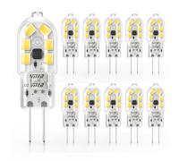 Cxyemt G4 LED Bulbs AC/DC 12V, 2W Equivalent 20W Halogen Bulb, Natural White 4000K, Non-Dimmable, Non Flicker, Energy Saving G4 LED Capsule Light Bulbs for Chandeliers, Range Hood, 10 Pack