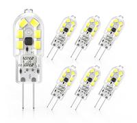 Cxyemt G4 LED Bulbs Cool White 6000K, 2W Replacement 20W Halogen Bulb, AC/DC 12V, 180LM, Non Flicker, Energy Saving G4 Bi-Pin Base LED Capsule Bulbs, Non-Dimmable, 6 Pack