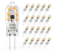 Cxyemt G4 LED Bulbs Warm White 3000K, 2W Equivalent 20W Halogen Bulb, AC/DC 12V Energy Saving G4 LED Capsule Light Bulbs, Non Flicker, Non-Dimmable, 20 Pack