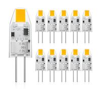 Cxyemt G4 LED Light Bulb AC/DC 12V, 1W Equivalent 10W Halogen Bulbs, Warm White 2700K, No Flickering Energy Saving Capsule Bulb, G4 Bi-Pin Base Lamps, Non-Dimmable, 10PCS