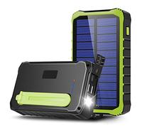 CXYP Solar Charger Power Bank, 12000 mAh Hand Crank Generator External Battery with Dual USB Outputs and LED Light for Camping, Tablet,Camera