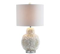CXYWBD 24-inch Shell Rose Table Lamp with Nightstand, Bedroom, Room, Office, Bookcase Decoration, Cream Suitable for bedrooms, Living Rooms, Offices, Book