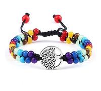 CXYWBD 7 Chakra Healing Beaded Bracelet & Bangle Tree Of Life Charm Om Reiki Balance Natural Stone Handmade Jewelry Yoga Wrap Bracelets