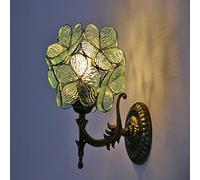 CXYWBD Appliques murales, 8lnch Petal Wall Light, Retro Mirror Headlight, Lumière murale en verre tachée, for la entrée, à manger, chambre filles, halto, salle de bain, coulo