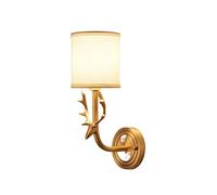 CXYWBD Appliques murales, All Bronze Deer Head Lampe murale style européen Salon Salle bain Chambre à coucher Couloir de chevet Porte Patio Alysle Avant le Miroir Wall Light Rural Médite