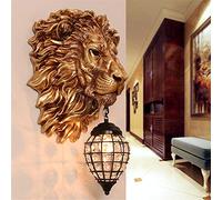 CXYWBD Appliques murales, Chèvre Head Wall Slight Lights Gold Luxury Lampe murale Salon Chambre-Chambre Américaine Escaliers Miroir Headlights Lampe(A)