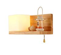 CXYWBD Appliques murales, Décoration de chêne moderne mur lampe murale Spotlights Nordic Chambre à coucher Solide Wood Wall Fault Salon Rural Souchail Scandie Europe Lanter