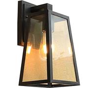 CXYWBD Appliques murales, Industrial Lantern Outdoor Waterproof with Bevel Clear Glass 13.7inch Wall Mounted Fixtures Black Light for Garden Porch Front Door Lamp De