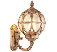 CXYWBD Appliques murales IP54 Éclairage de pluie Traditionnel Victoria Paysage mural Aluminium Verre Globe Post Wall Sconces Lampe Patio Villa Balcon Street Lantern Color : Brow