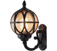CXYWBD Appliques murales IP54 Éclairage de pluie Traditionnel Victoria Paysage mural Aluminium Verre Globe Post Wall Sconces Lampe Patio Villa Balcon Street Lantern Color : Noir