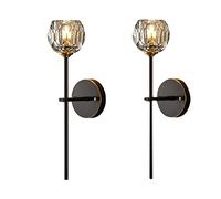 CXYWBD Appliques murales, K9 Crystal Mince Finish Black Plus Long Diamond Mur Mall Mounted Light Elegant Wall Lighting Fixtures Chambre salle de bain Hall House Entrée
