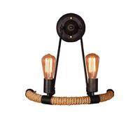 CXYWBD Appliques murales, Lampe Retro/Cafe Western Restaurant Allée Wall Entrepôt Salon Corde Fer Maximum Puissance maximale 60W × 40cm Applique Murale Noire