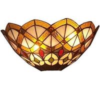 CXYWBD Appliques murales Luminaires muraux style Victorien Vitrail Shade Up Lighting Wall Lamp 2 lumières décoratives DIRIGÉ Éclairage mural de for l'escalier Chambre à