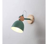 CXYWBD Appliques murales Multicolor Metal Light Fixture Study Reading Rotatable Lantern Bedroom E27 Solid Wood Wall H8.67in Bedside Decor Lamp, Grey (C