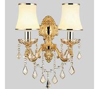 CXYWBD Appliques murales, Murale Continental Lampe de Chevet d'or Salon Chambre à Coucher Couloir Lamp Hotel Rétro LED Crystal Stud Wall Applique * 45cm