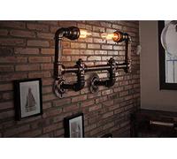 CXYWBD Appliques murales, Nordic Hotel Cafe Salon Bar Lampes de décoration murale rétro tête Double Tuyau d'eau Creative Wall Lampe d'escalier Industrial Stailles Éclairag