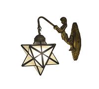 CXYWBD Appliques murales, Star Shade Wall Style Verre givrée Lampe DIRIGÉ Applique Murale en Blanc for Salle d'étude Chambre à Coucher Restaurant Hotel