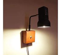 CXYWBD Appliques murales, V-Intage Retro Single Head Wall Lampe Mince, Lumière murale métal en bois, avec un angle réglable maison for la chambre Home Room Living Loft décorer les luminaires