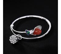 CXYWBD bracelet s925 flower natural red agate magnolia flower ladies open bracelet jewelry
