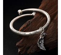 CXYWBD bracelet s990 pure matte women's open bangle ladies bracelet jewelry for women birthday gift