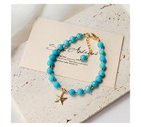 CXYWBD bracelets for womens turquoise beads 14k filled bracelet natural stone 3mm/4mm/6mm real pearl crystal jewelry for women 17 add 3cm