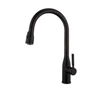 CXYWBD Brushed Gold and Black Kitchen Faucet Pull Out Single Hole Sink Mixer Faucet Hot and Cold Water Single Handle Easy to Install and Stylish t for Any Kitchen Décor