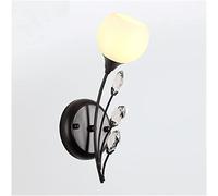 CXYWBD Creative Crystal Lamp Sconces Matte Black Finish Lantern Indoor Wall Light Fixture with Milky White Glass Shade Decorative Lighting,Gold-Single head