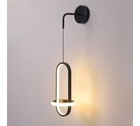 CXYWBD Creative Oval Linear Light Fixture Aluminum Mounted Lamp 3000K Indoor Wall Lighting for Living Room Bedroom Porch Hallway Bathroom Bedside((Dark T