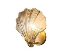 CXYWBD Creative Sea Shell Light Glass Shade Lamp Wall Mounted Lighting Fixture for Living Room Bedroom Hallway Bathroom Decor (Color : Amber) Lofty Ambition