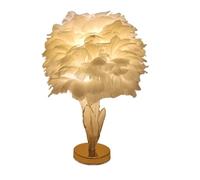 CXYWBD Creative Table Goose Feather Bedside Fluffy Desk Lamp, Bedroom Room Decoration Suitable for bedrooms, Living Rooms, Offices, Book(White)