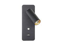 CXYWBD DIRIGÉ Les appliques murales avec interrupteur USB Interface Fashion 7W Blanc Black Wall Lampe Fixture Corridor Aisle à côté de l'éclairage Art Color A Size : 4000k