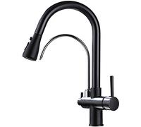 CXYWBD Dual Handle Kitchen Tap with Pull Out Sprayer Drinking Water Faucet,°Swivel High Arc Mixer Tap Water Filter Purifier Faucets Thriving