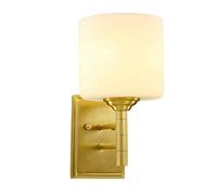 CXYWBD Fashion European National Copper Home Bedroom Bedside Living Room TV Wall Lamp Aisle Corridor Stair Light Warm and Elegant Anti-Glare,1 Pack